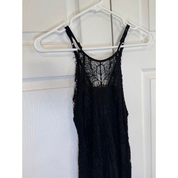 FREE PEOPLE INTIMATELY She's Got It Black Lace Slip Dress Back Button - Picture 3 of 8